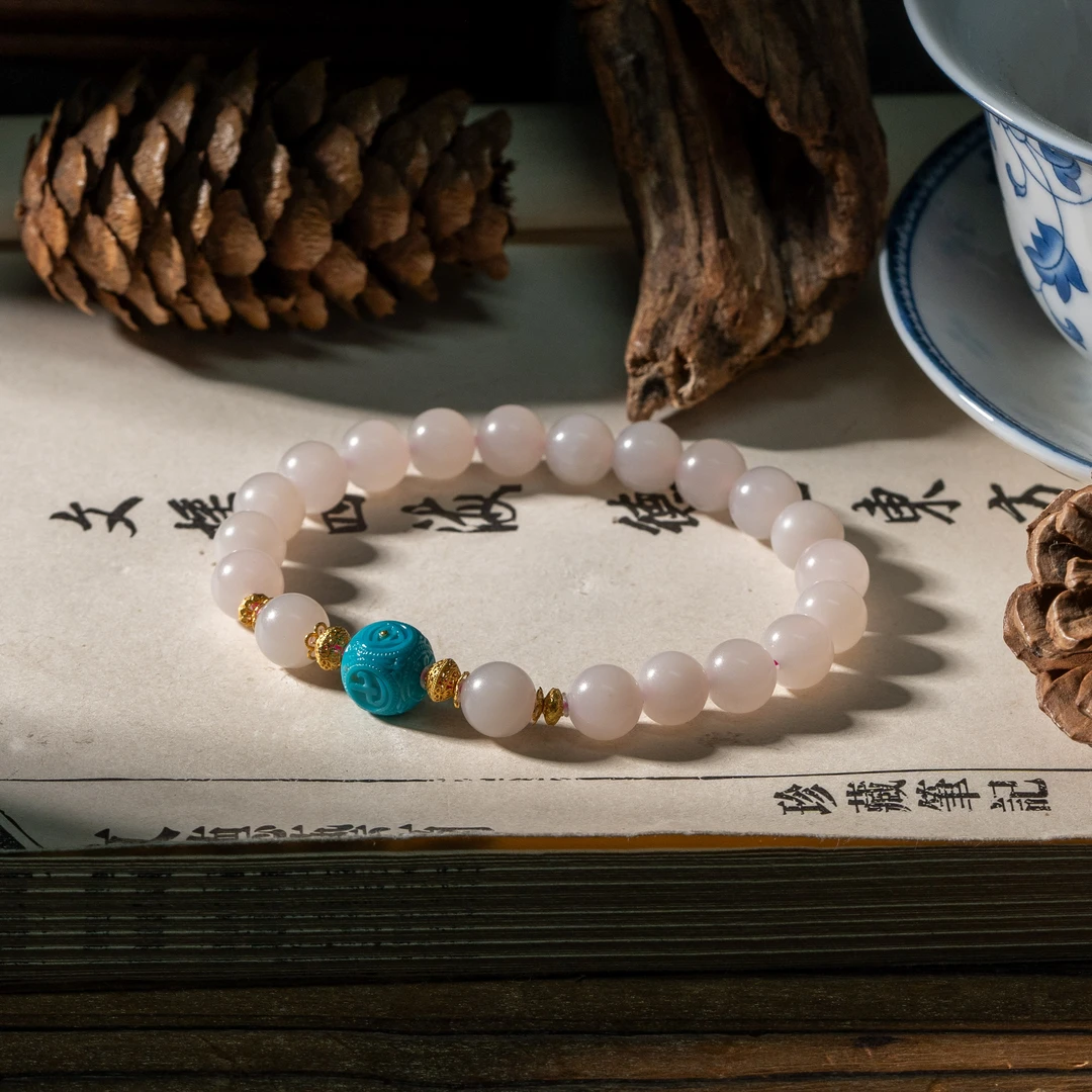 【世间臻宝】18K金藕粉DIY绿松手串/Q2051/多样性发一件/7mm/4