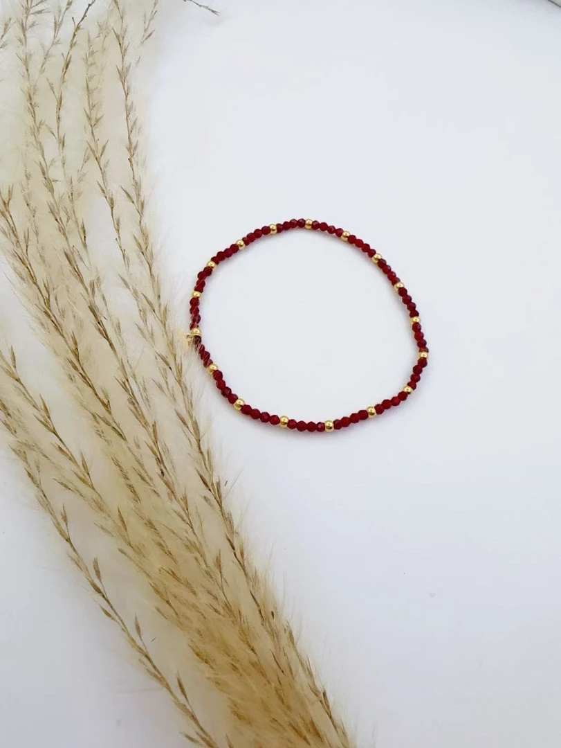 钛钢仿水晶手链 【Kiss娜】钛钢4359时尚红色晶晶字母手链红绳