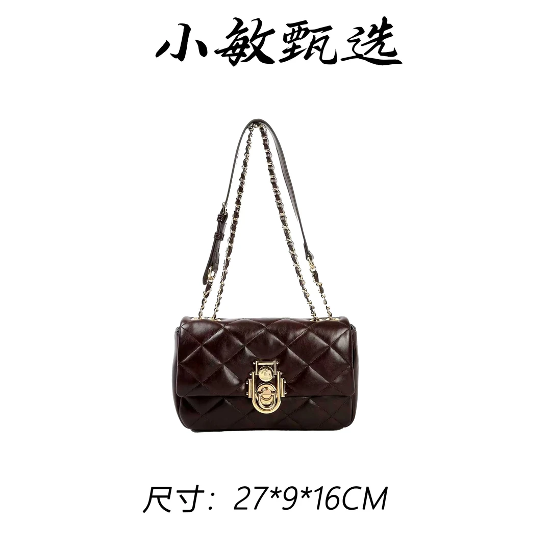 【小敏精选】渠道货BF-66578-咖啡色时尚轻奢百搭单肩女士手提包
