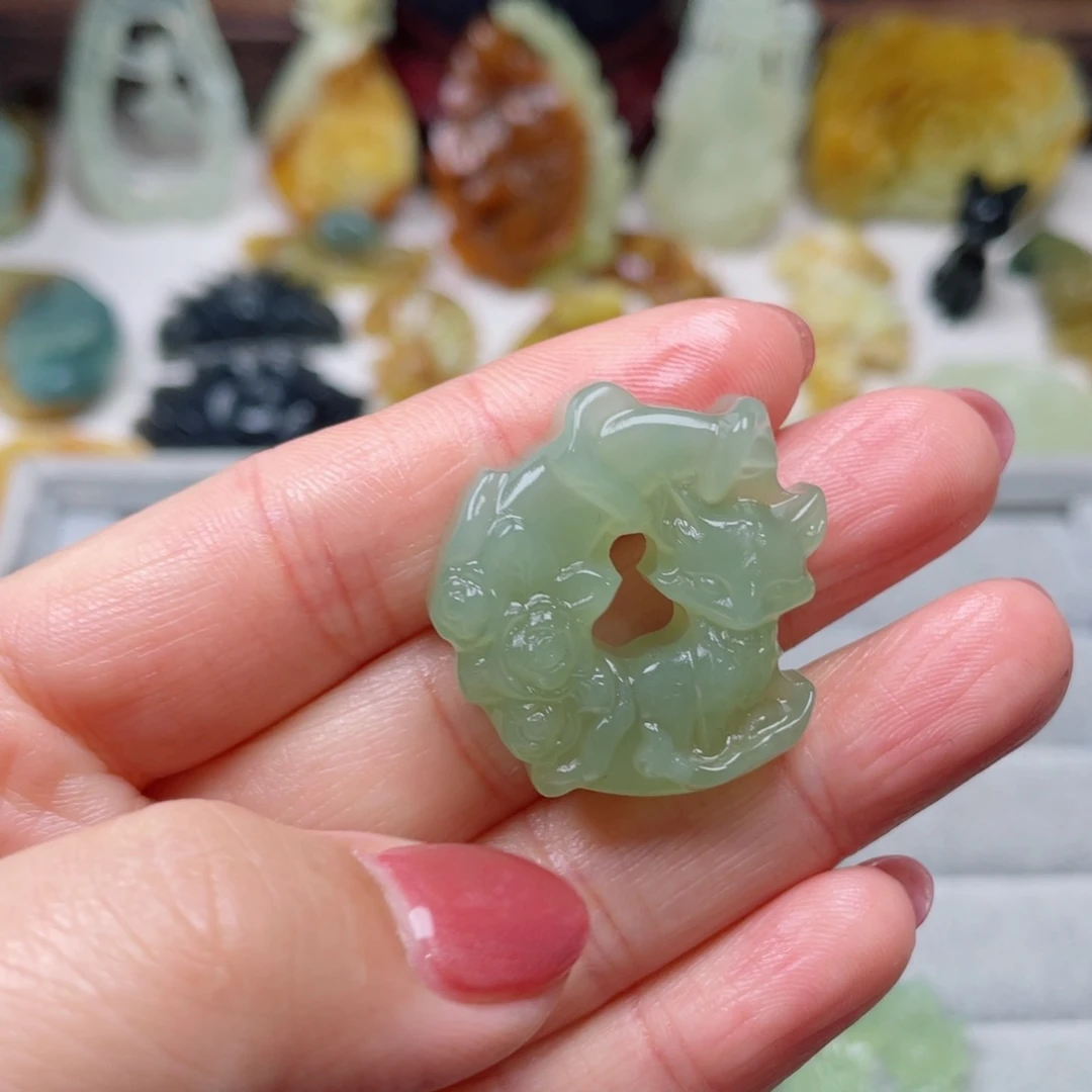 蛇纹石玉颈饰未镶嵌꧁***꧂