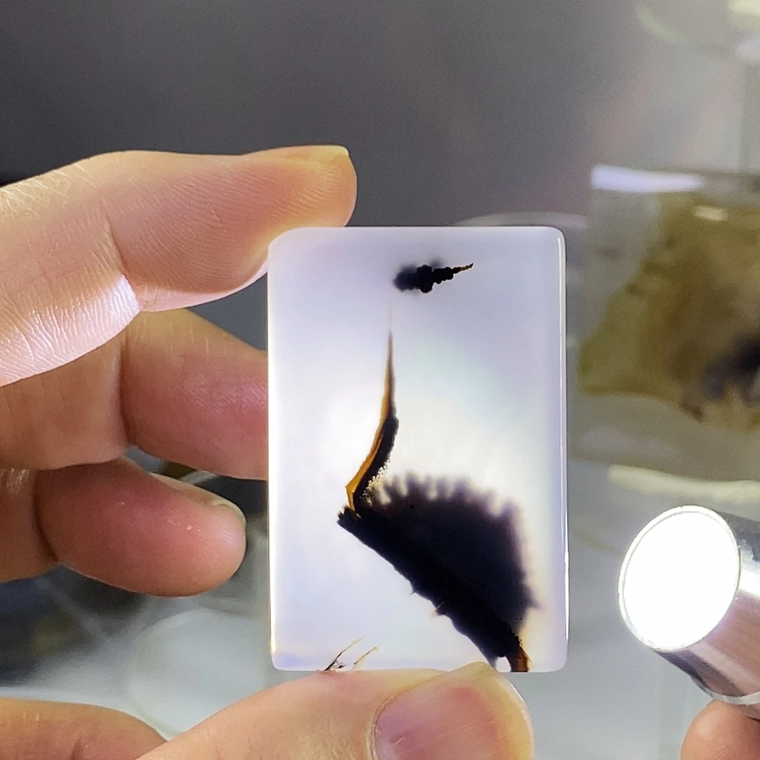 合成碳硅石非金属时尚图纹画面石饰品