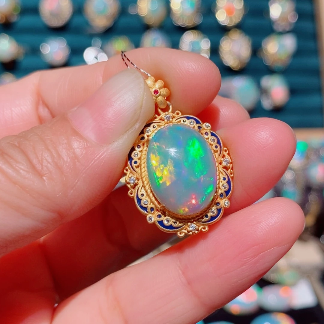 欧泊欧泊吊坠银S925镶嵌