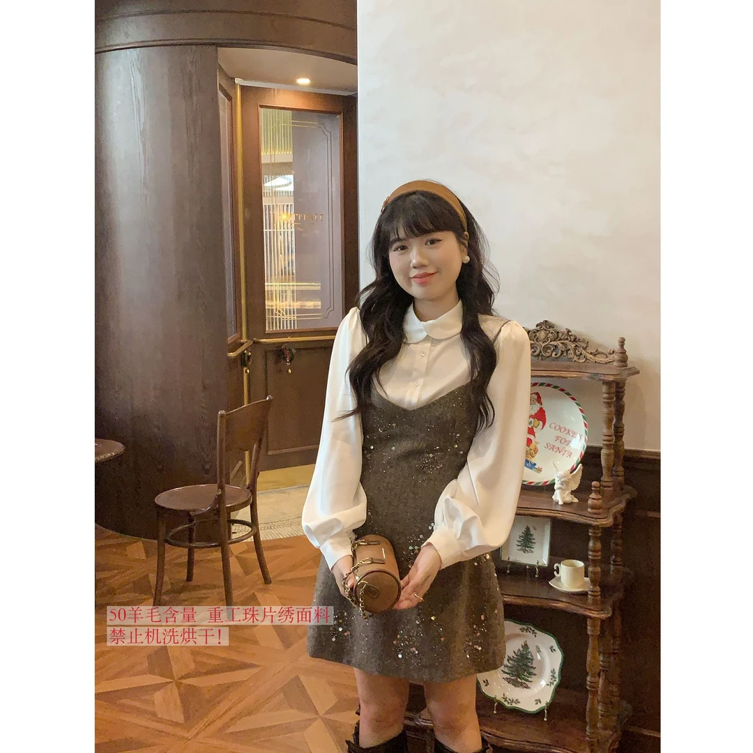 米米子“银河碎片”亮片绑带吊带连衣裙轻奢设计款显瘦短裙时尚气质