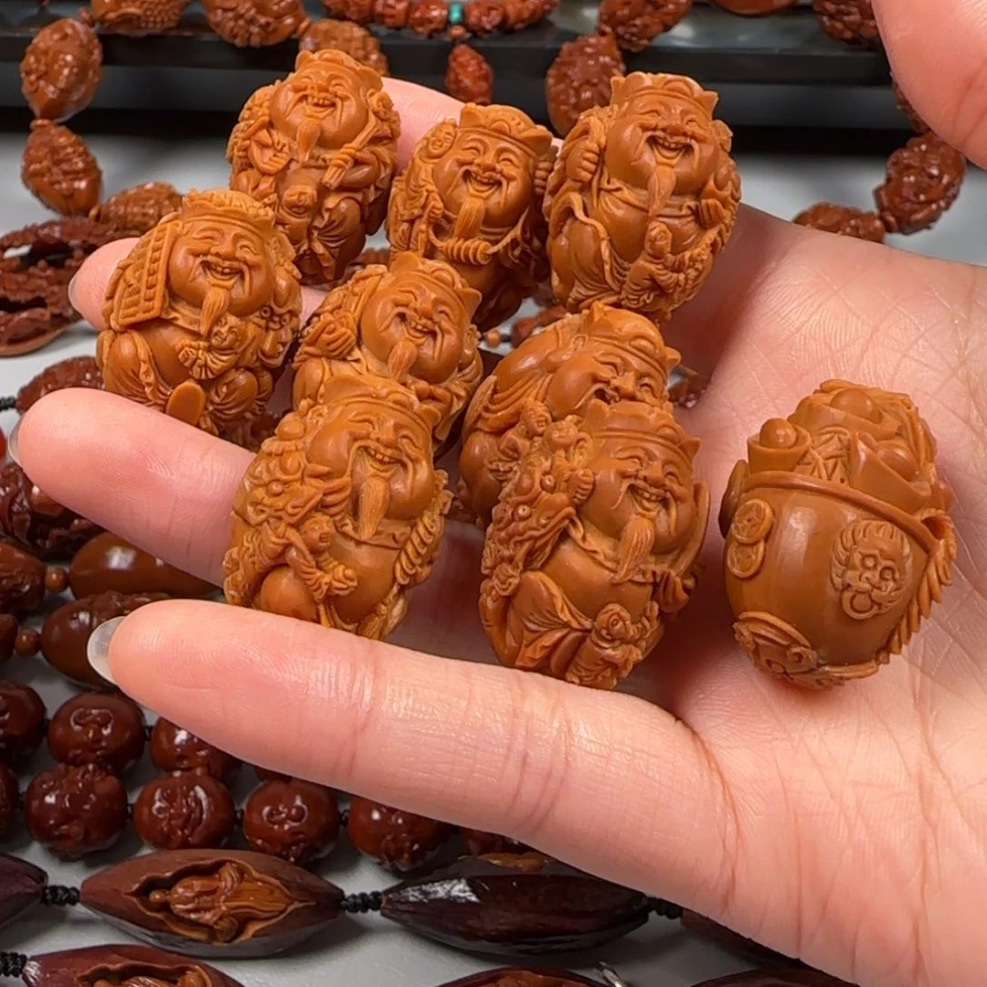 手串橄榄核水晶核骑兽双子八宝财神手串