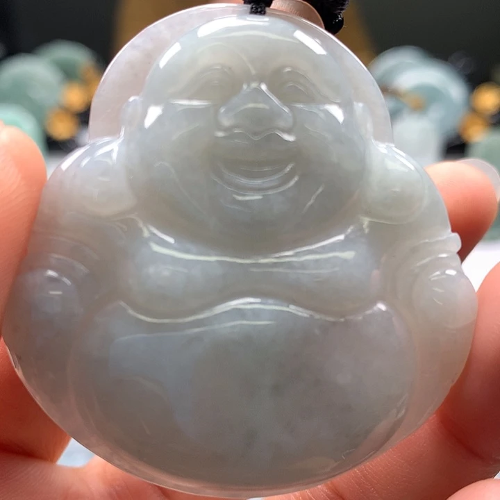 翡翠未镶嵌颈饰笑佛有一条颜棉线福利