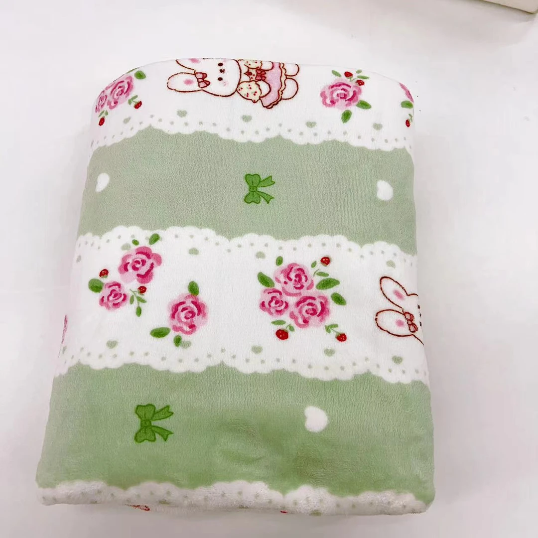 【宠粉浮力】亲肤顺滑牛奶绒印花亲肤床单-春意小兔/2.3m*2.5m