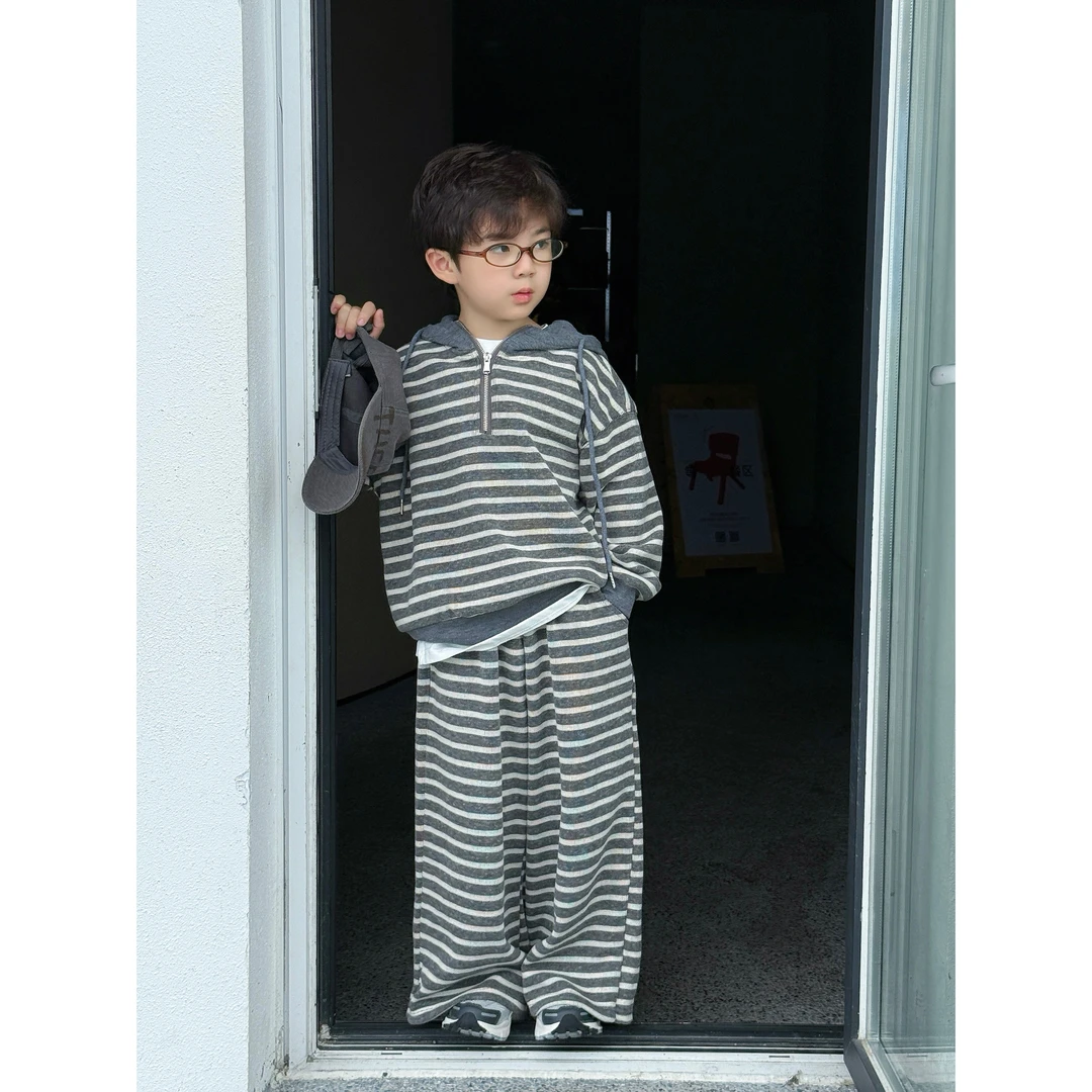 【现货】伟伟同款【懒人穿搭】2025秋季新品休闲条纹上学套装WW0874