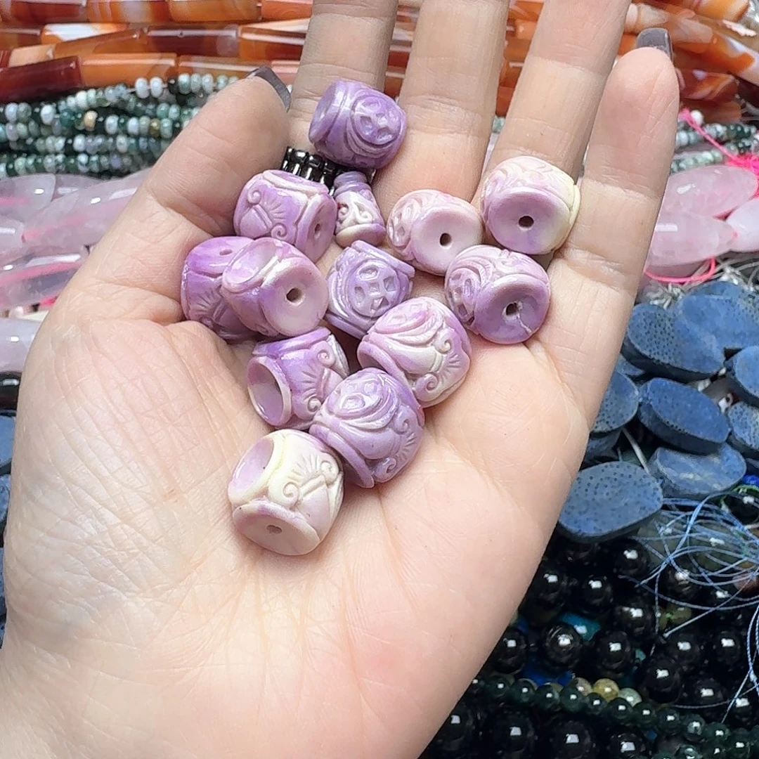 玛瑙/玉髓未镶嵌珠宝半成品30套粉压三通