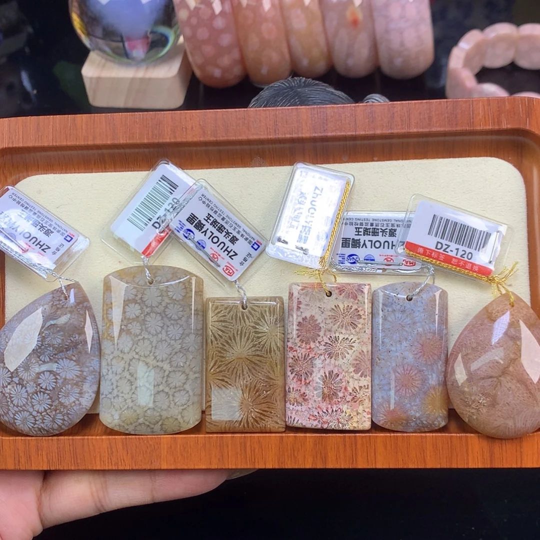 【闪购商品】颈饰未镶嵌硅化珊瑚(珊瑚玉)18号120/个 可挑