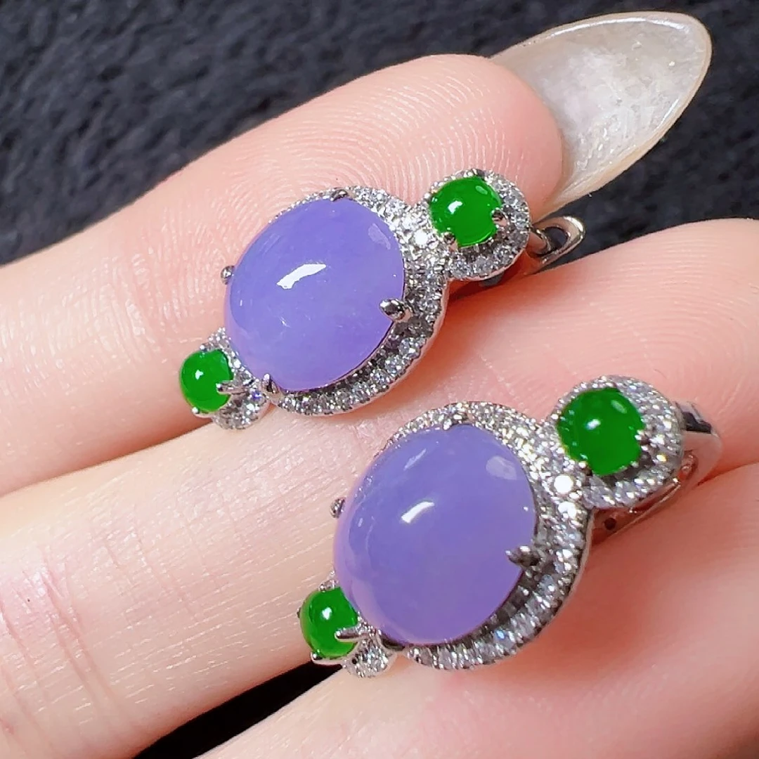 翡翠18K金镶嵌耳饰签收后24小时鉴赏期，过时不退