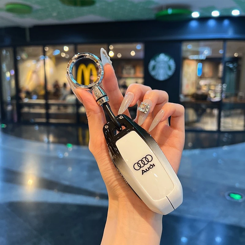 适用25款奥迪A6L e-tron钥匙套专用A5L/Q6L e-tron高级金属壳包扣