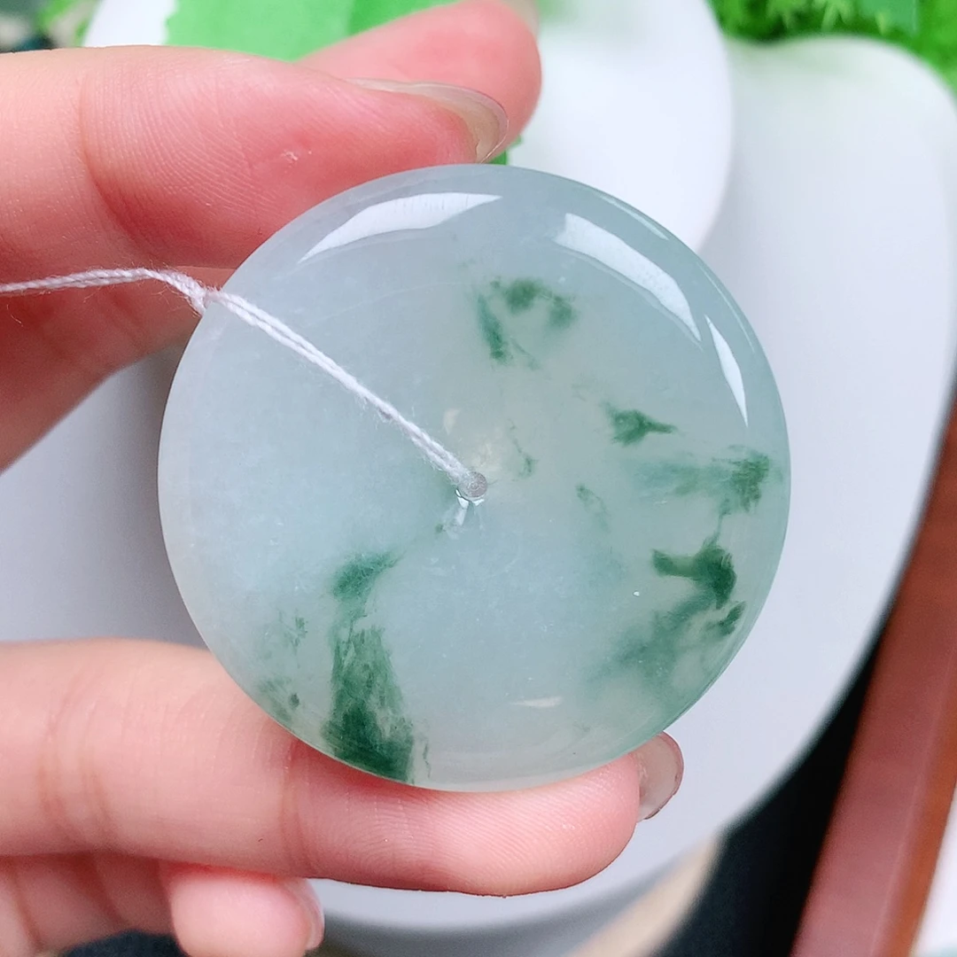 翡翠未镶嵌颈饰平安38.4-5.8