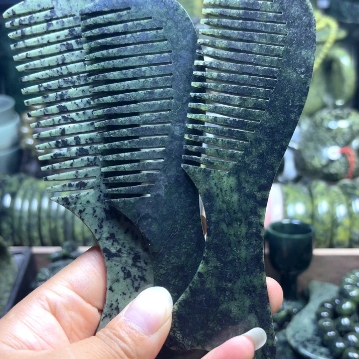 蛇纹石玉合金梳子藏玉药王石福利款梳子