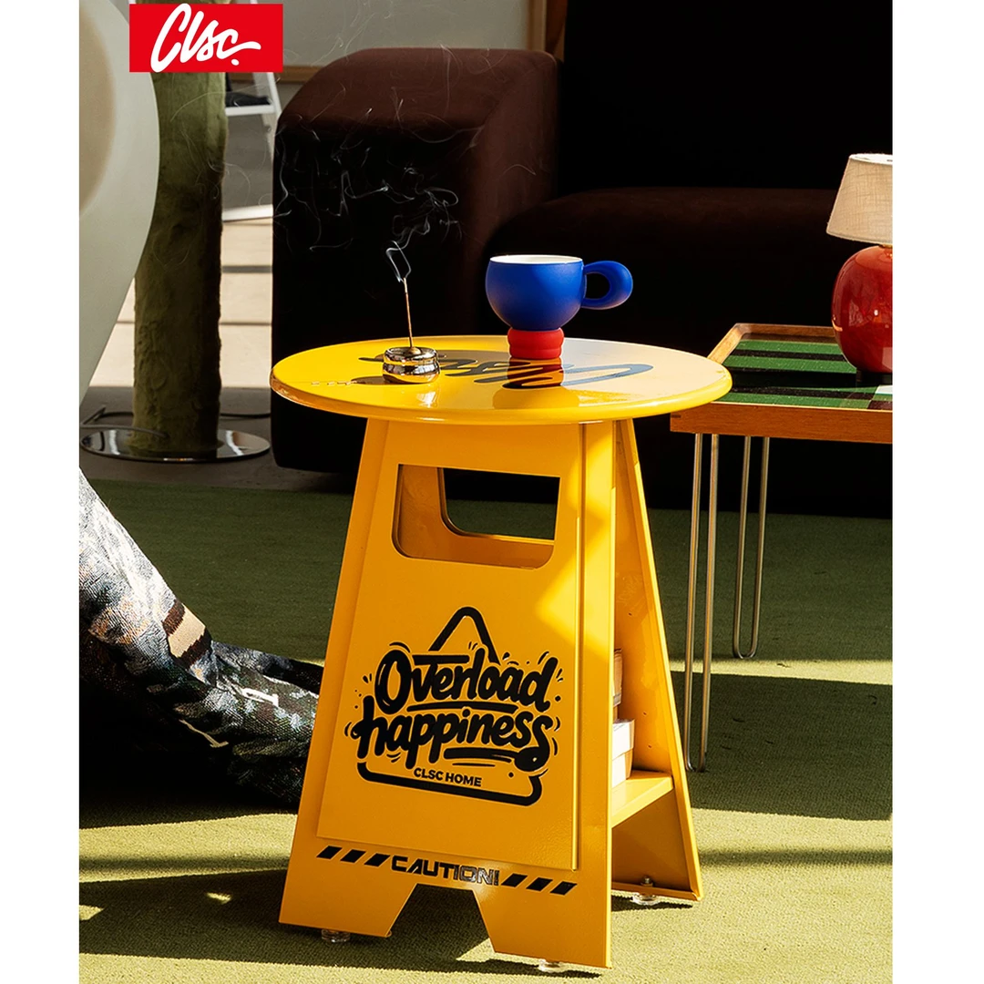 【新年焕新】创意警示牌边几多巴胺网红家具茶几客厅沙发床边小桌子