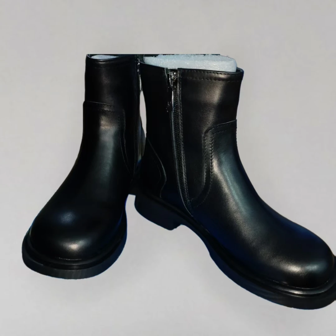 22058-3玛拉沁夏季女鞋低跟短靴时尚黑色英伦风休闲时装侧拉链