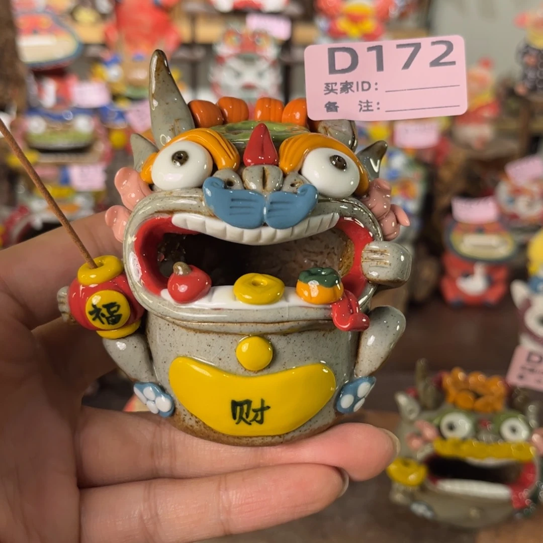 泥塑子*纯手工茶宠摆件