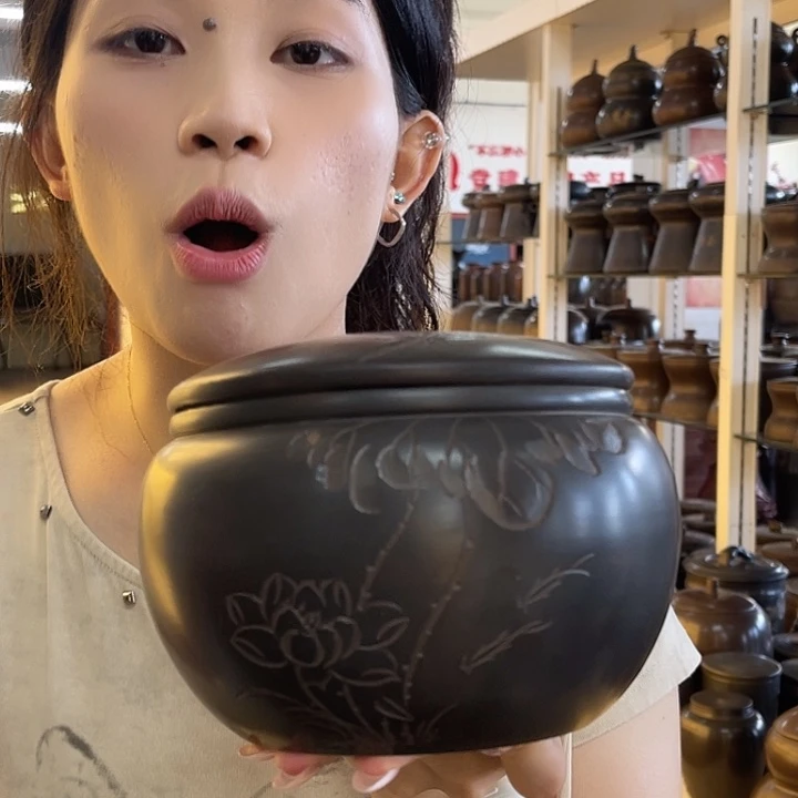 钦州坭兴陶茶叶罐一斤装