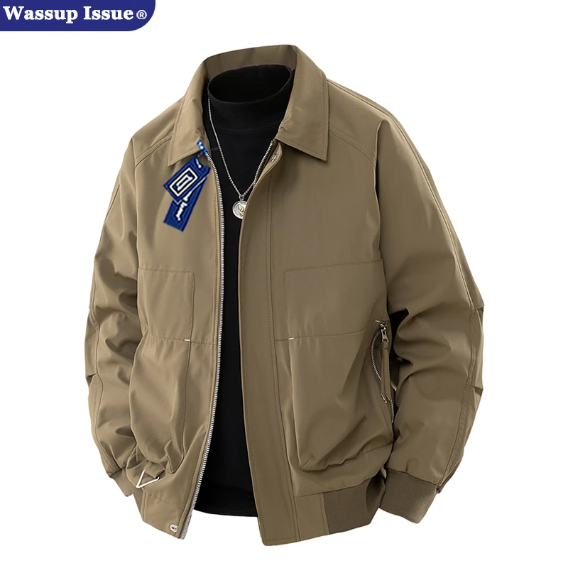 WASSUP ISSUE美式复古飞行夹克男款春季翻领宽松百搭休闲工装外套