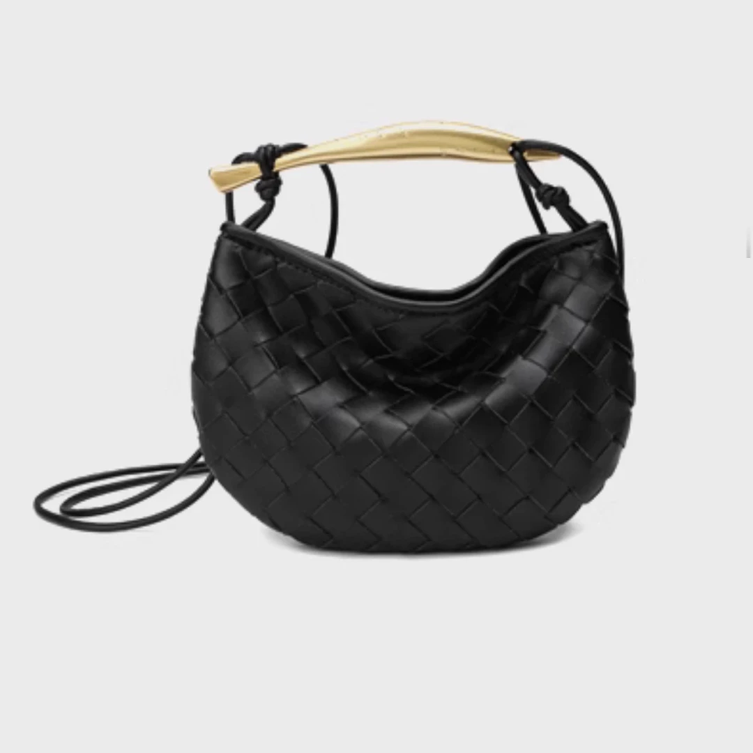 高级感真皮沙丁鱼编织包 欧美时尚轻奢斜跨包包女