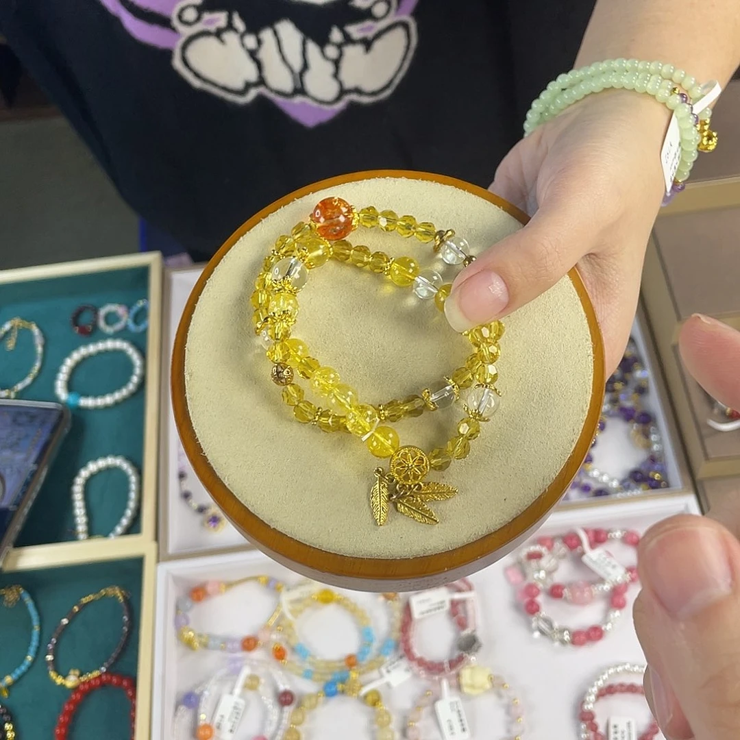 水晶手链银S925镀金镶嵌