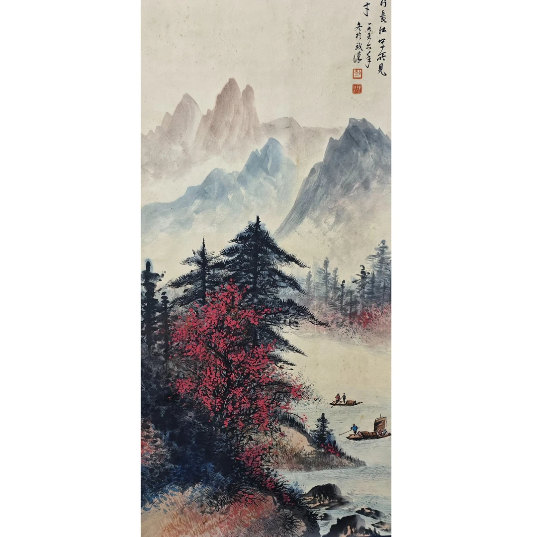 黎雄才款 山水立轴 100×50约4.5平尺