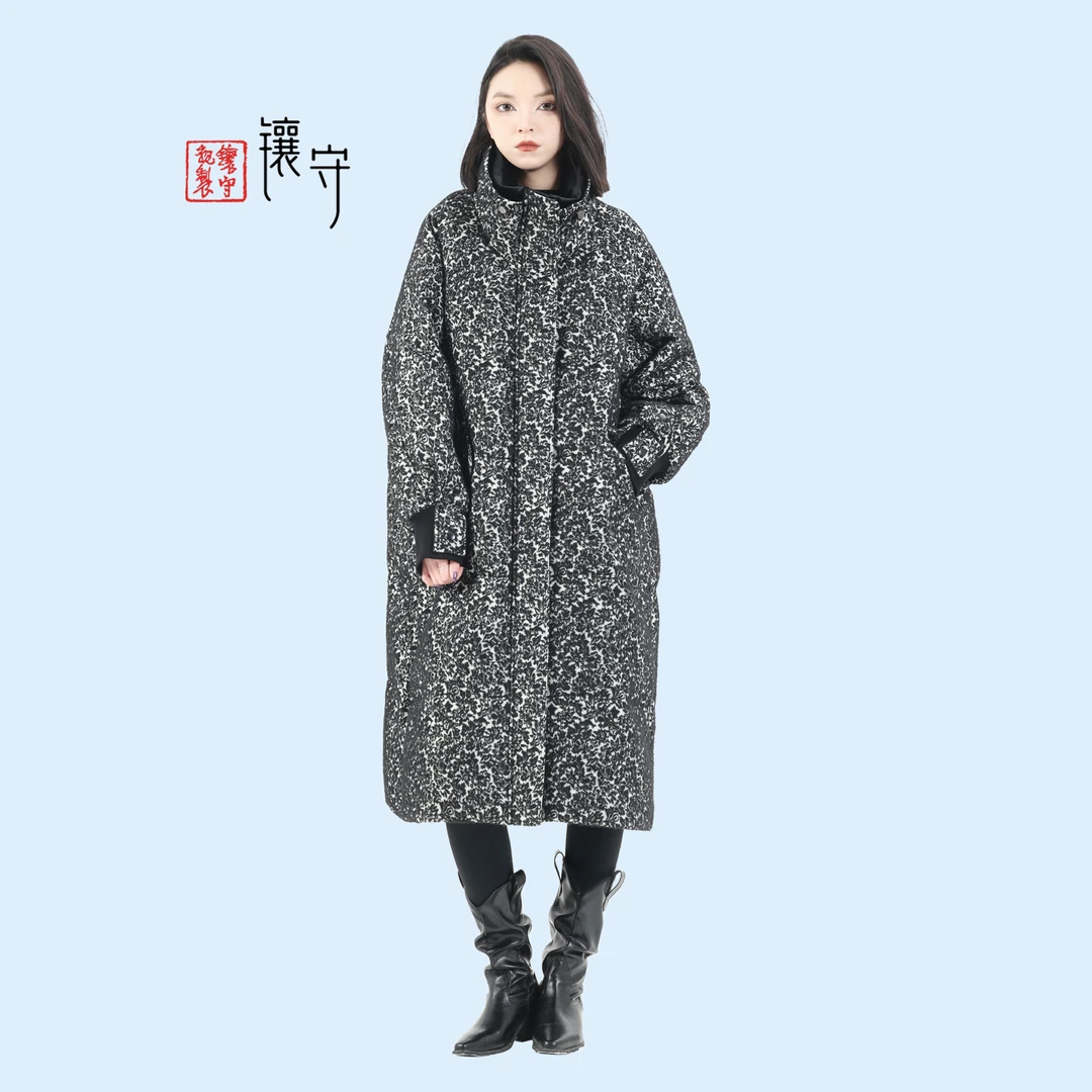 【镶守·初雾】冬季时尚轻奢保暖长款百搭休闲白鹅绒服外套G6053