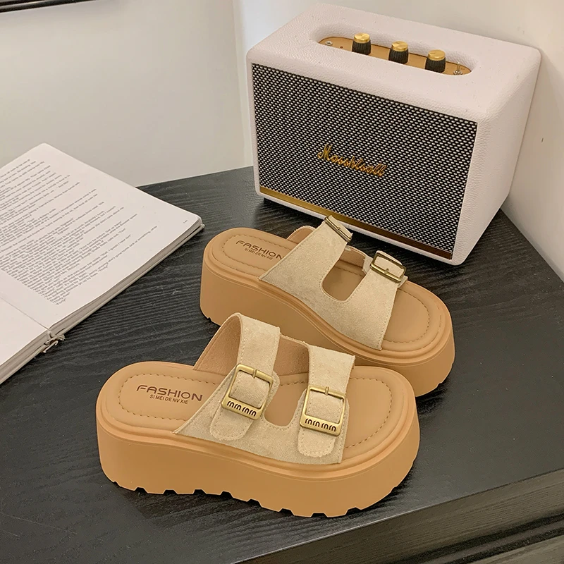 爆款罗马风拖鞋女夏外穿2025新款配裙子厚底女鞋凉拖百搭增高凉鞋