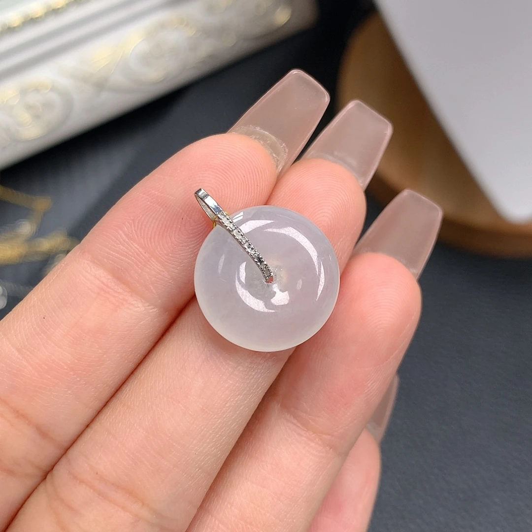 吊坠(不含链)18K金镶嵌翡翠