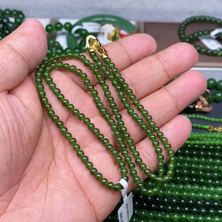 项链未镶嵌和田玉（碧玉）4m m