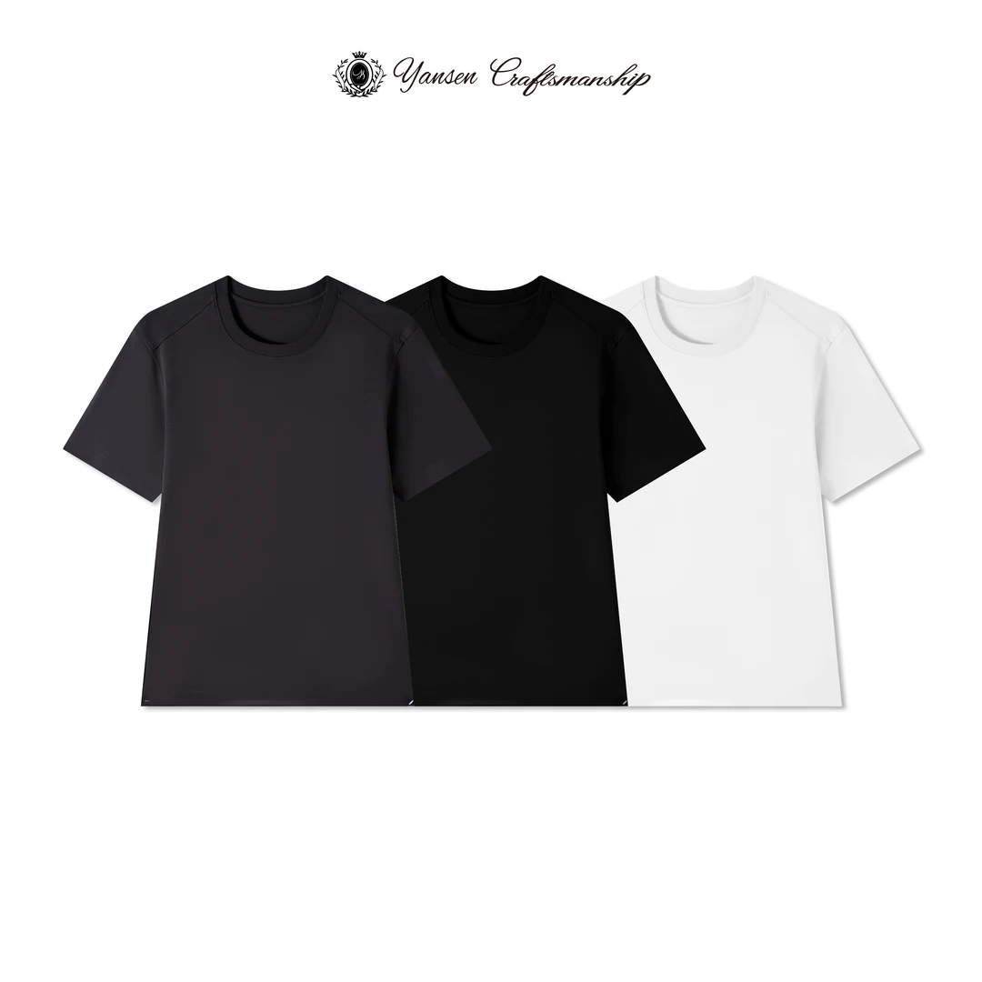 YANSEN 限定高棉净版舒适透气高弹圆领短袖打底 24W9453