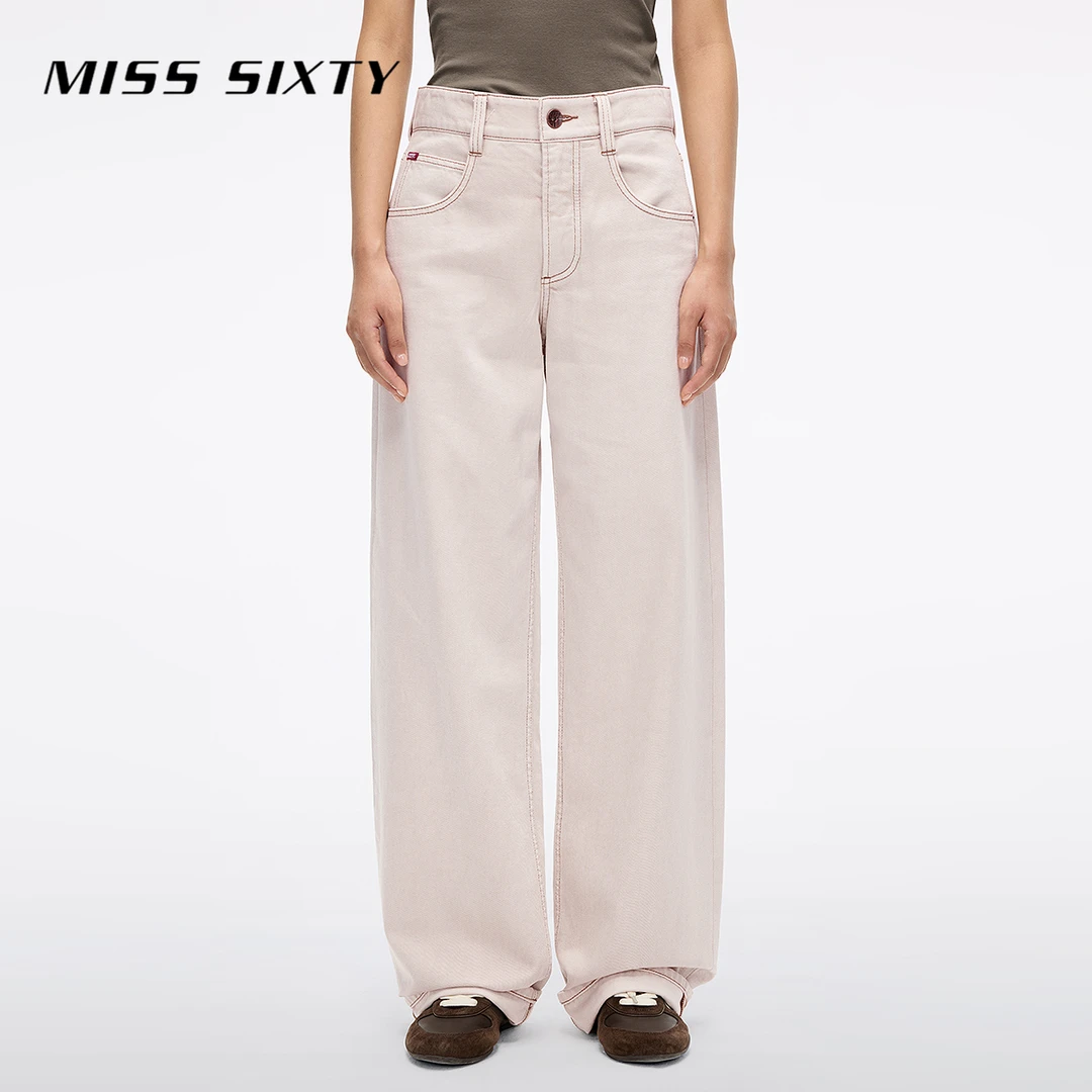 【进口牛仔面料】Miss Sixty2025秋季新款牛仔裤女萝卜裤梨形流光风