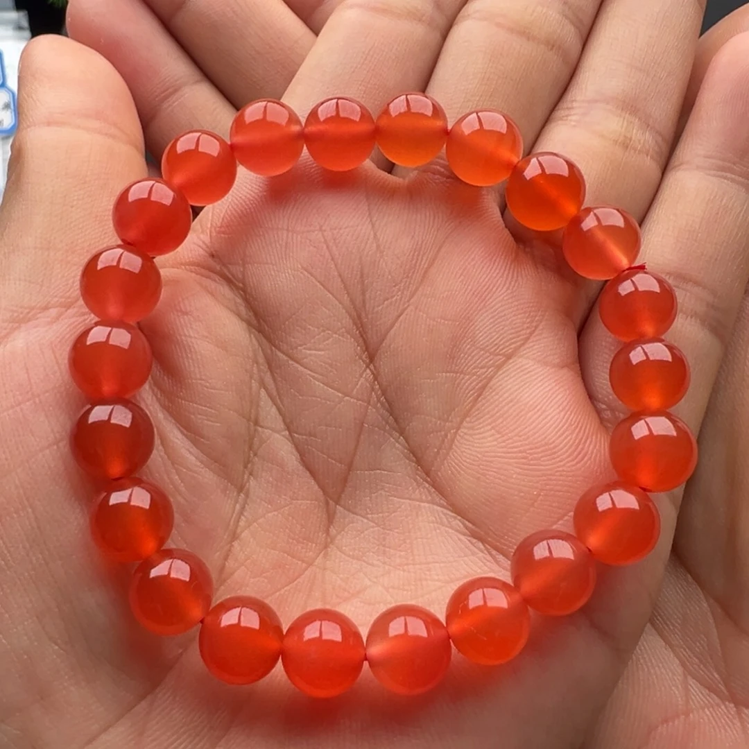 南红玛瑙未镶嵌圆珠单圈8+