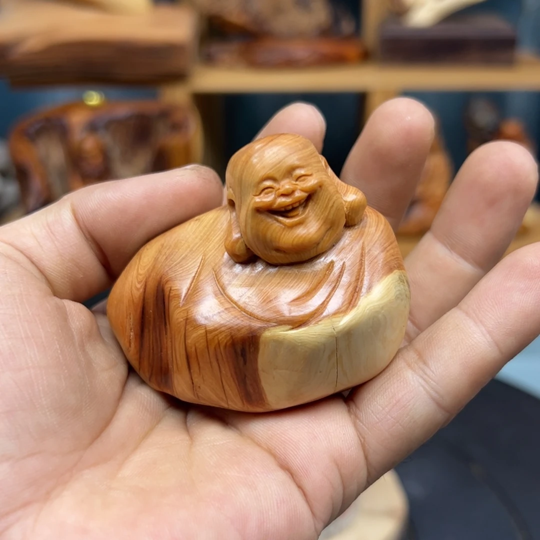 木独*戏崖柏木摆件手把件