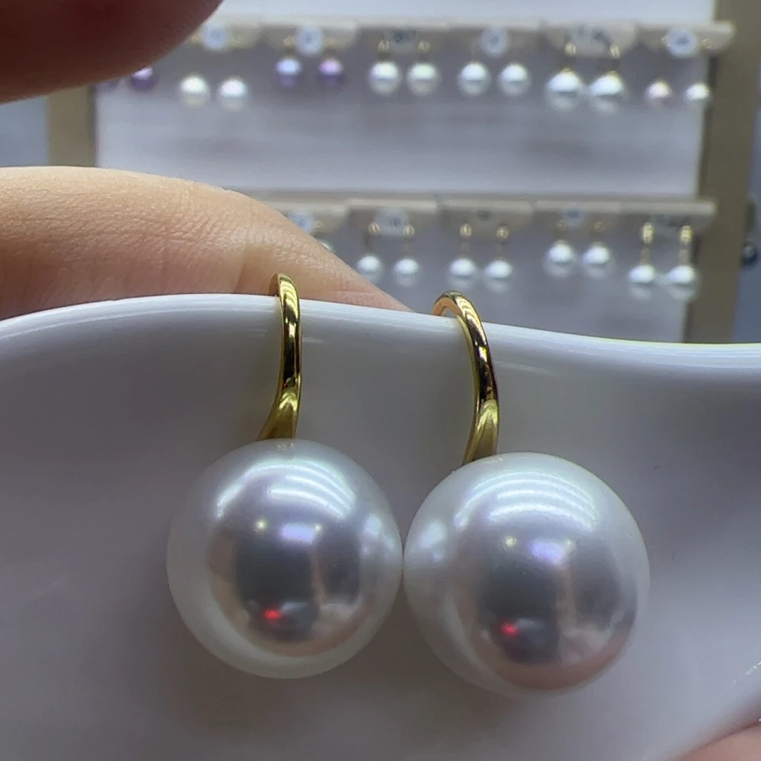 淡水珍珠耳饰18K金镶嵌