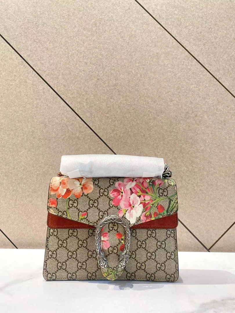 95新 GUCCI/古驰 帝爵奢品/95新/gucci/花卉印花酒神小号单肩包