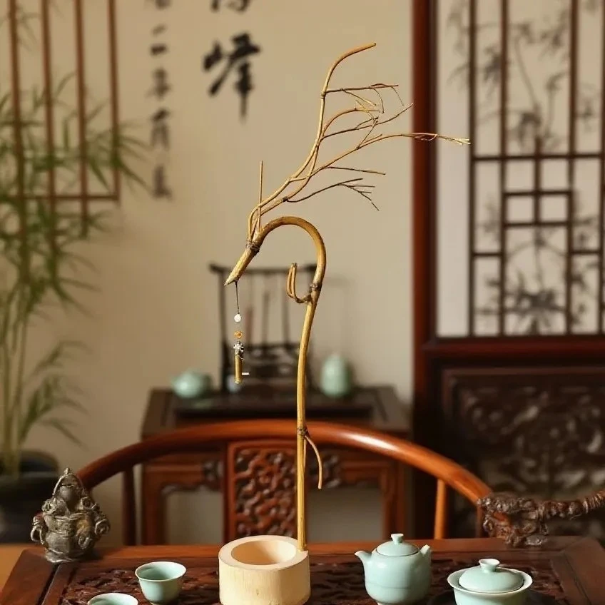 竹子制品龙头挂香架子倒流香熏线香炉茶室摆件文玩葫芦金竹紫竹料
