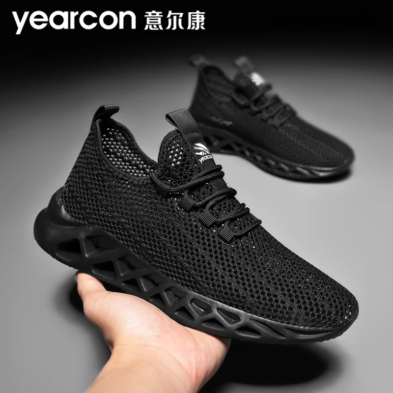 YEARCON/意尔康2025男士秋季透气防滑镂空网面鞋运动户外外穿潮鞋