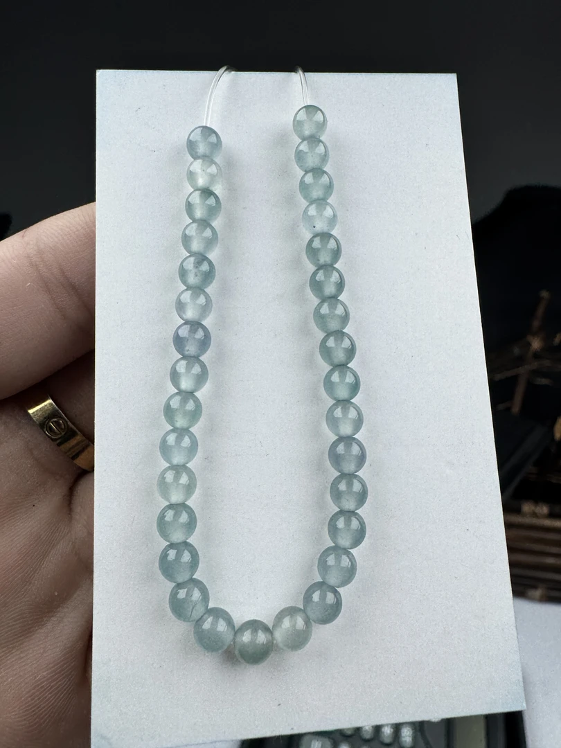 天然A货翡翠37颗卡5白冰（多样性发其一）