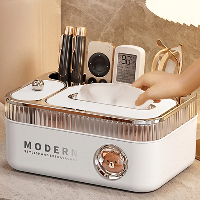 纸巾盒桌面客厅茶几多功能遥控器收纳餐桌轻奢高档2024新款卫生纸