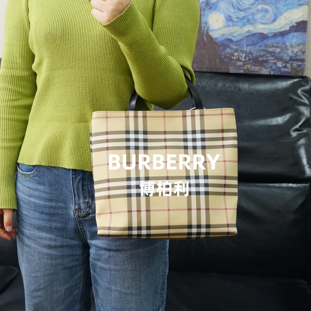 95新 BURBERRY/博柏利 巴宝莉/格纹手提包/JJ02112115/2115