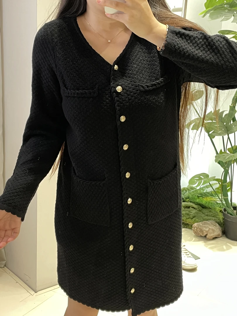 大码女装气质v领红色针织裙2024冬胖mm高级感名媛小香连衣裙22776