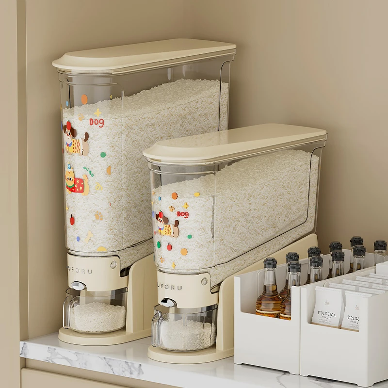 按压式米桶家用2025新款防虫防潮密封装米缸夹缝窄长储粮桶食品级