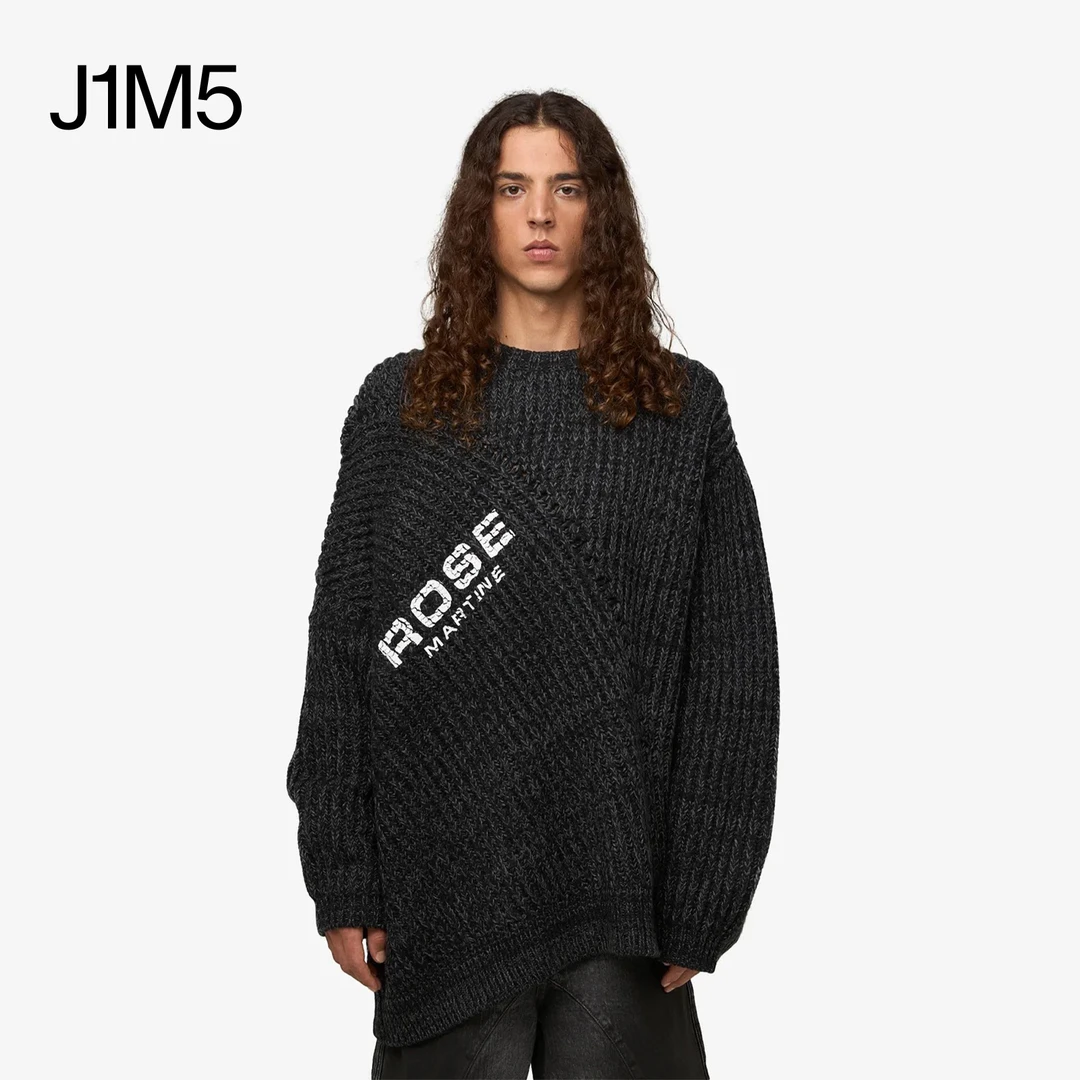 J1M5买手店 MARTINE ROSE 25秋冬 LOGO印粗织毛衣 设计师品牌