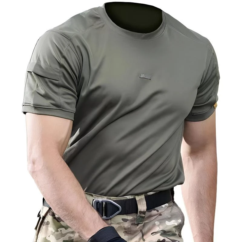 精选夏季男士战术T恤户外运动圆领短袖休闲透气速干半袖