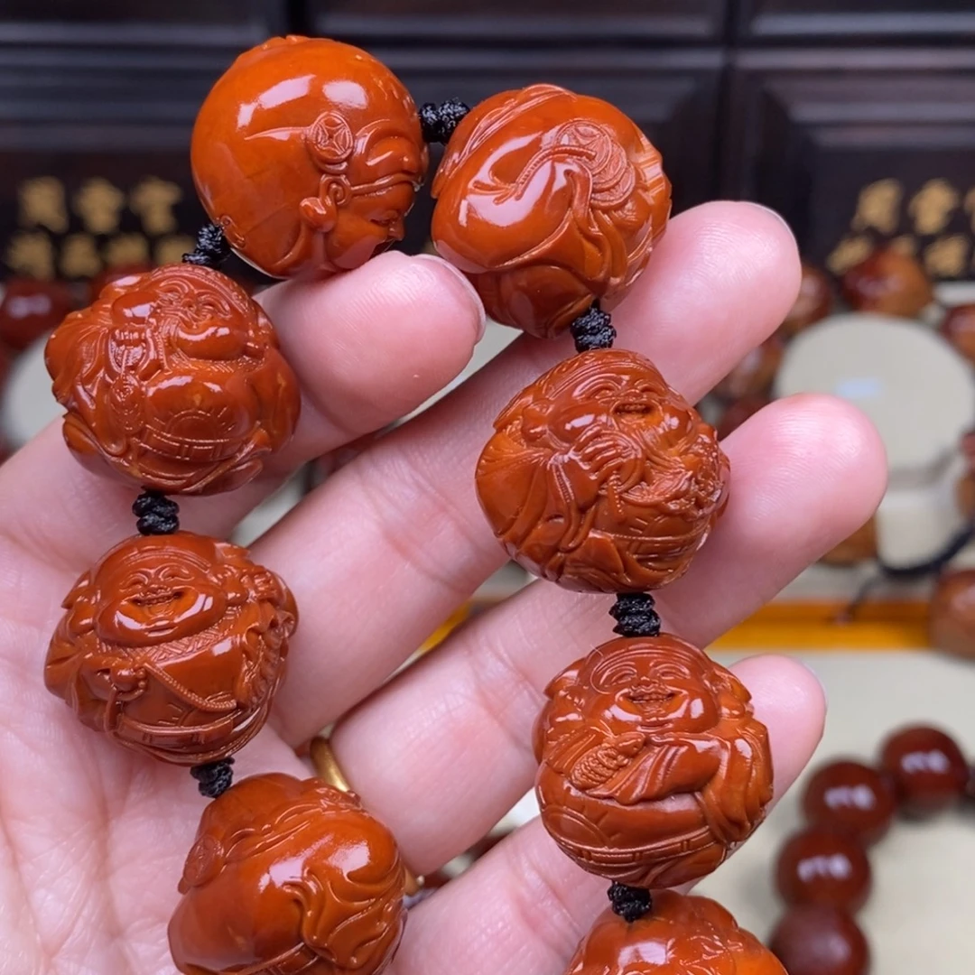 用***0橄榄核吊坠八宝财神