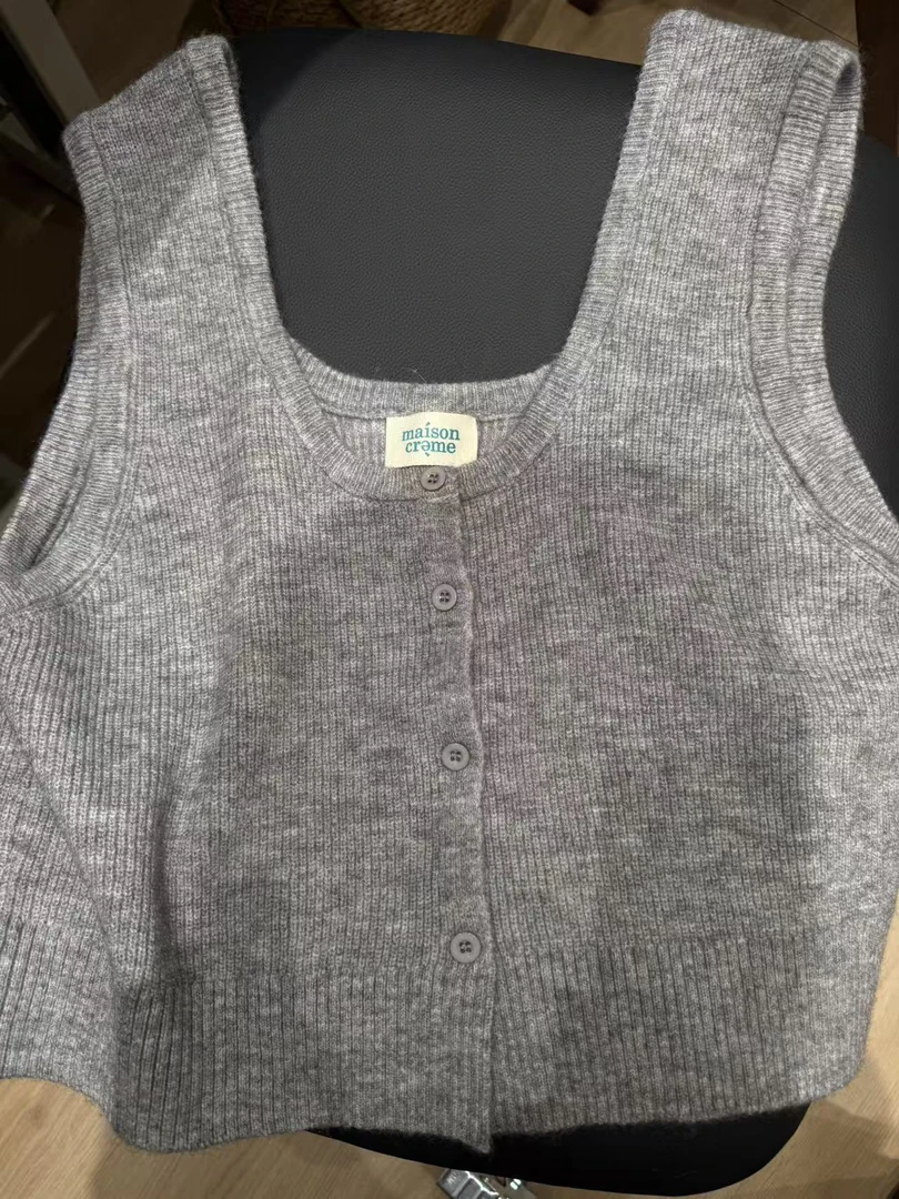 韩国代购.小狗扣子  两面穿针织马甲L25090602