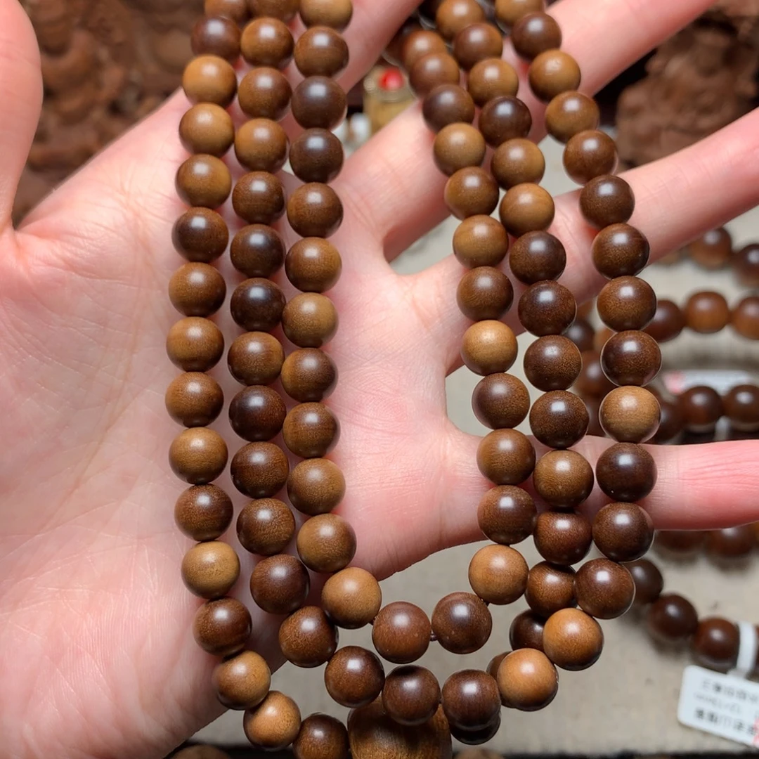 檀香木手串/手链老山檀香0.8奶香黑肉树心料