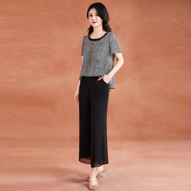 【上衣+裤子】优雅气质时尚大气减龄休闲收腰显瘦套裤M-4XL-20783
