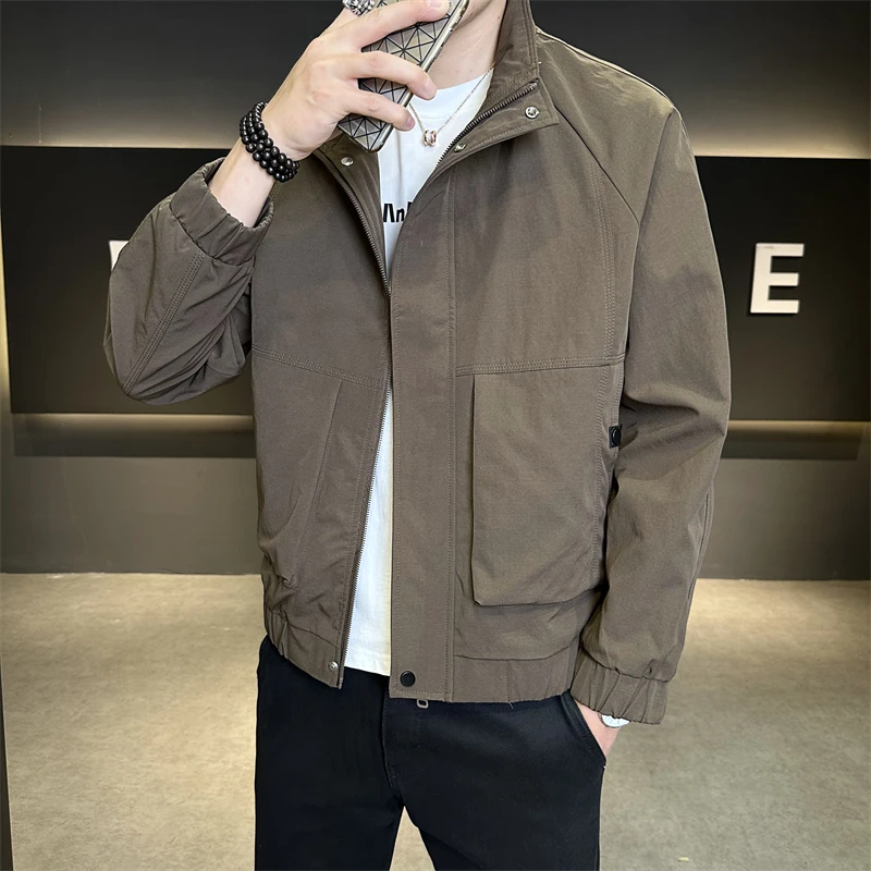 男士外套2025秋季新款立领帅气工装青年夹克百搭时尚潮流上衣