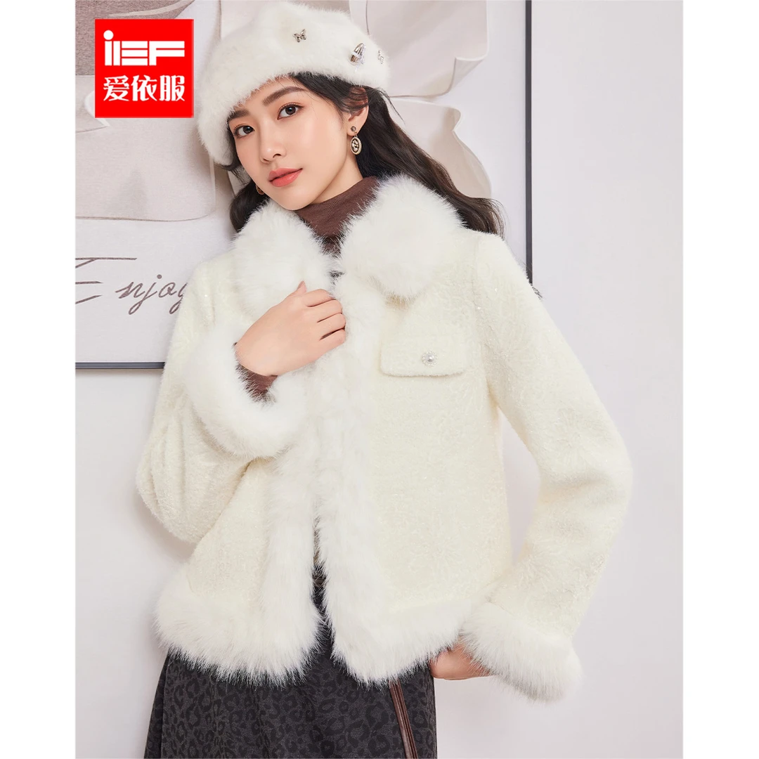 IEF/爱依服2025冬季新款法式轻奢名媛风通勤百搭夹棉小香风外套